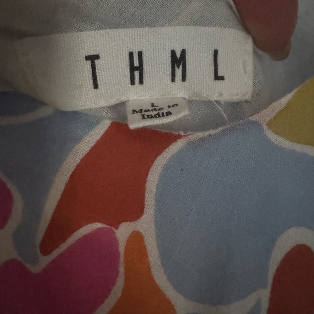 Thml Cotton Multicolor Abstract Pattern Maxi Dress - image 3